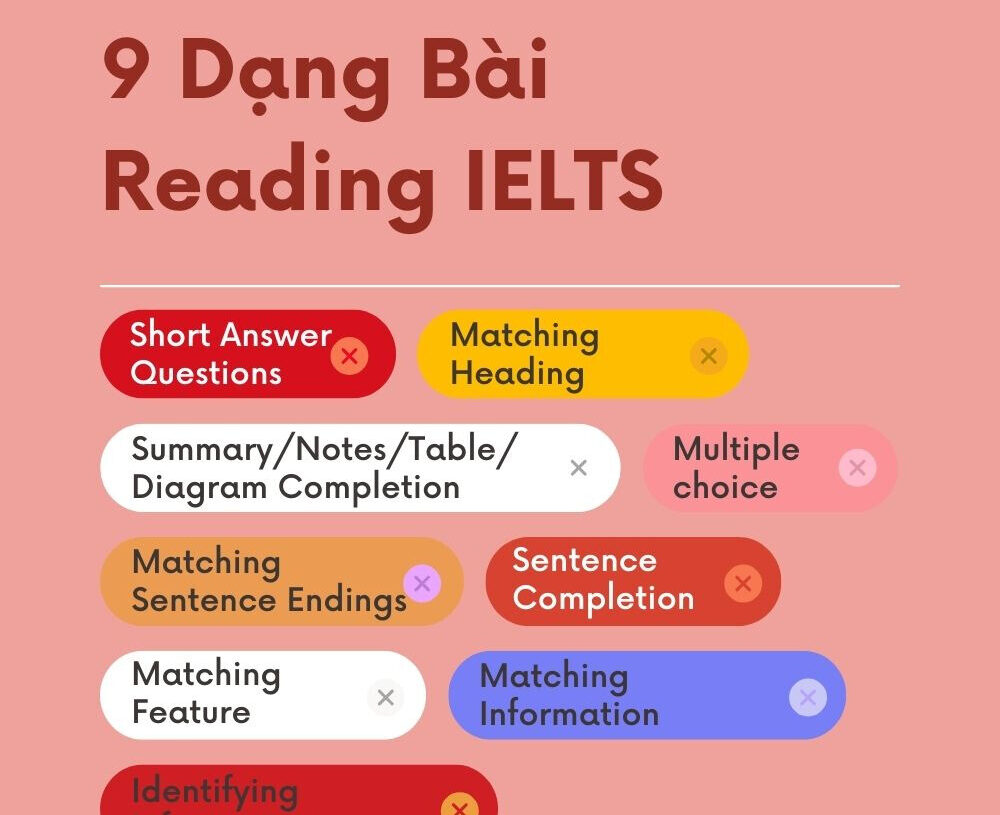 IELTS READING: CÁC DẠNG BÀI THƯỜNG  GẶP VÀ CHIẾN THUẬT LÀM BÀI